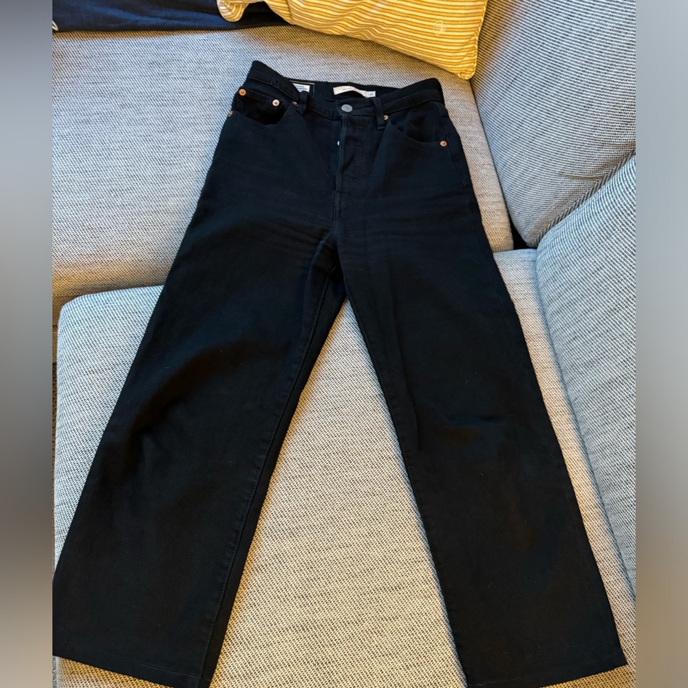LEVI’S Ribcage Straight Ankle - Black Sprout - 25x22